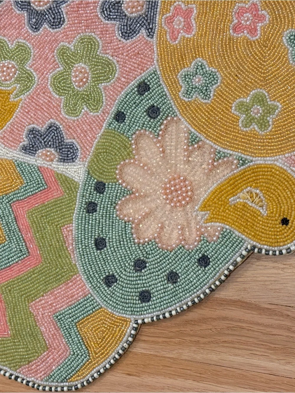 Nicole Miller Home beaded centerpiece 14X36”
